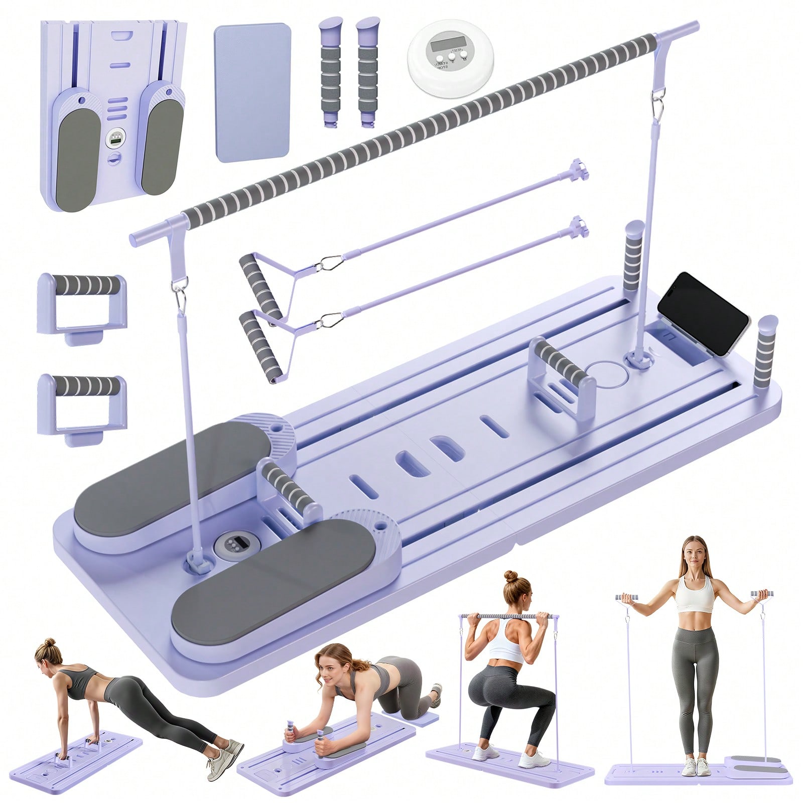 Pilates & Yoga Vida - Reformer de Pilates com Barra, Prancha