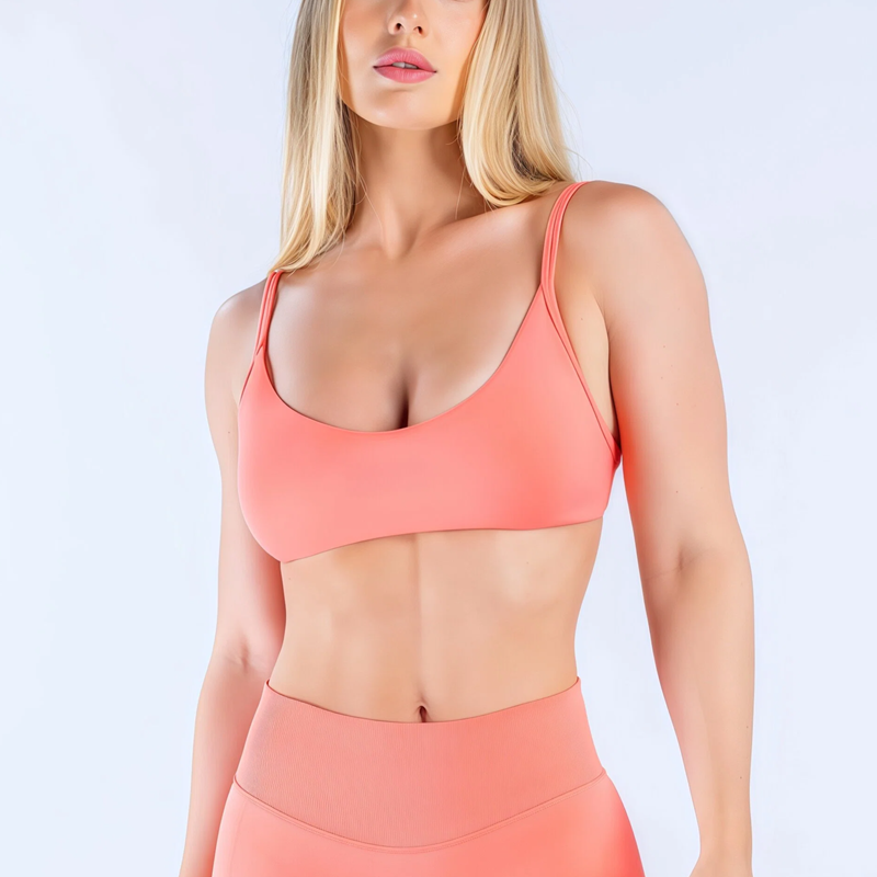 Pilate Yoga Workout - HISTELLO Impact Scoop Neck Bra para