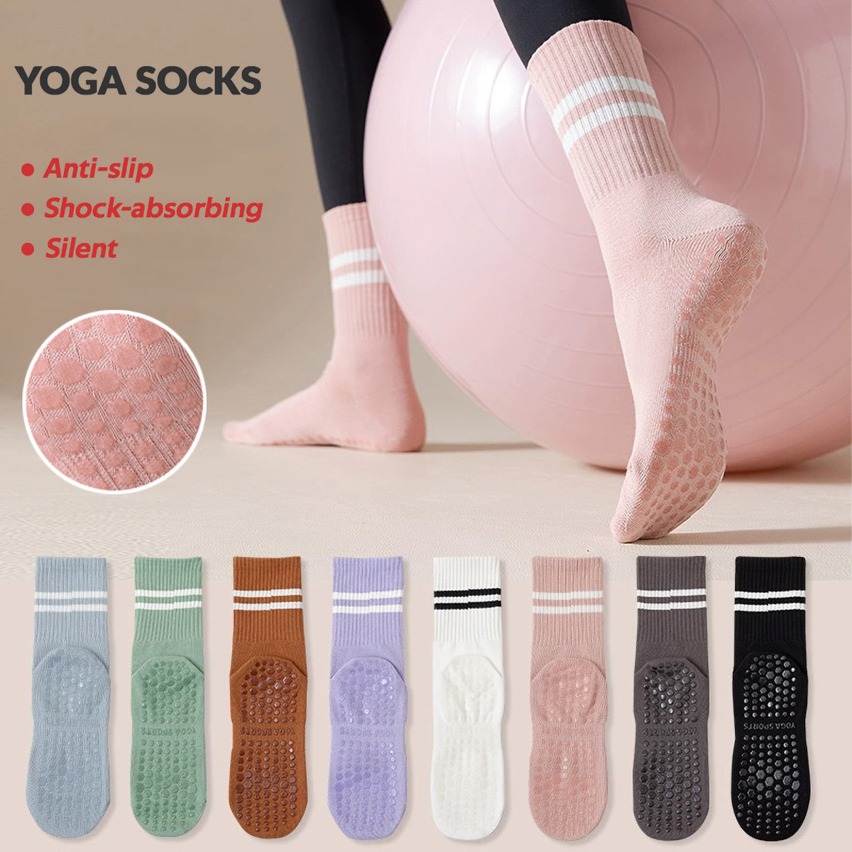 Medias Para Pilates Y Yoga - 3 pares de meias longas de