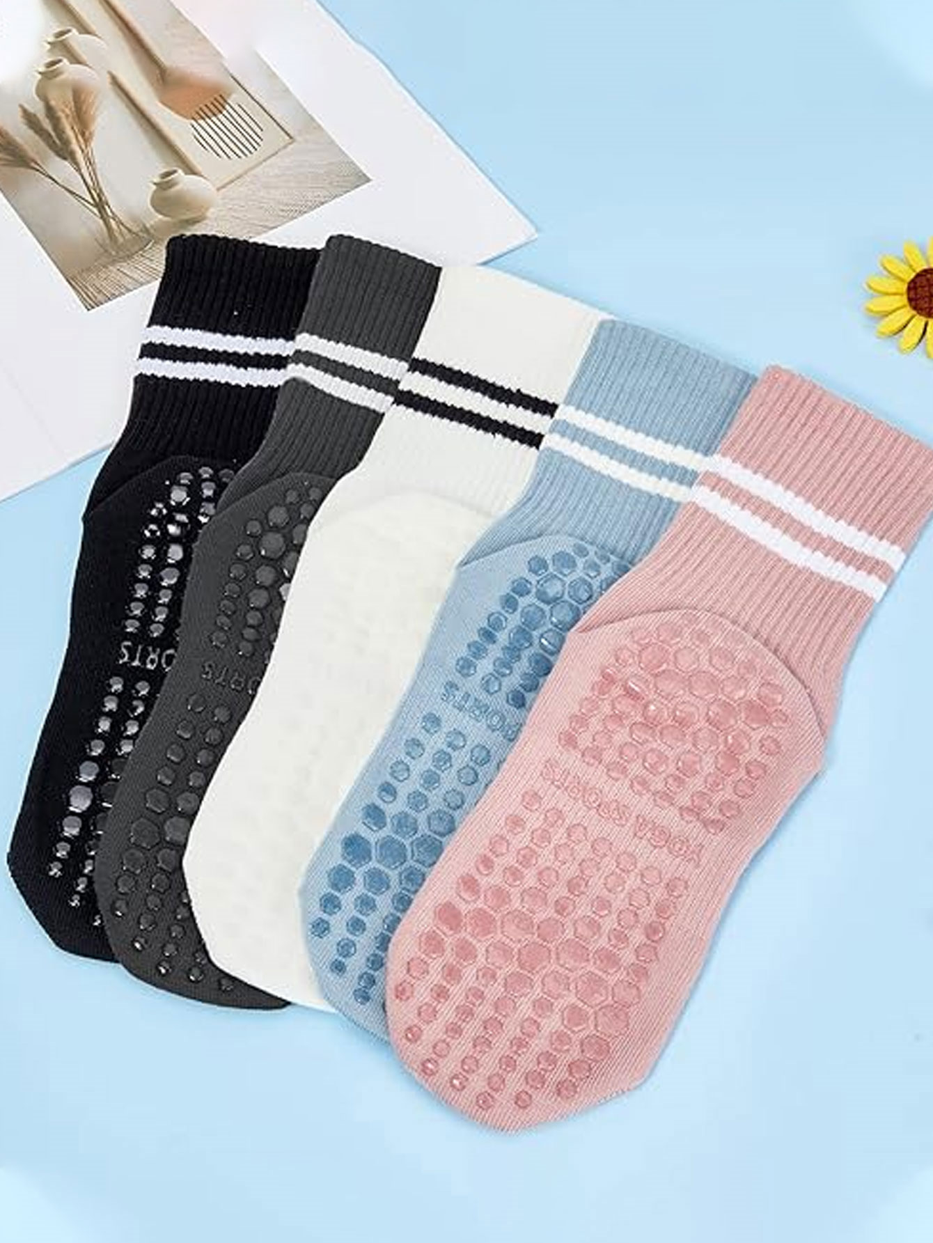 3 Pares de Meias de Yoga, Meia - Medias Para Pilates Y Yoga avaliação e preço