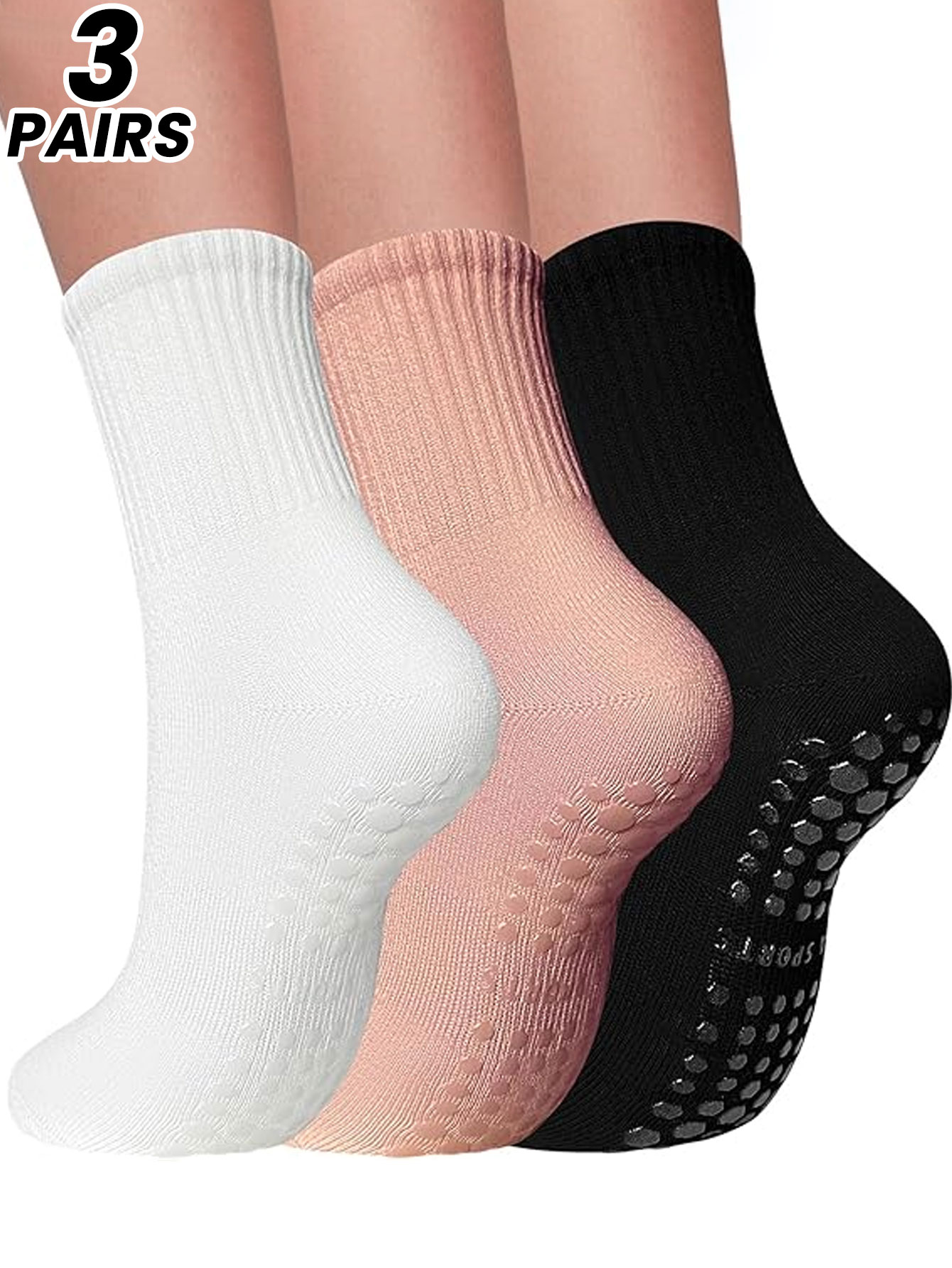 3 pares de meias de yoga profi - Medias Para Pilates Y Yoga avaliação e preço